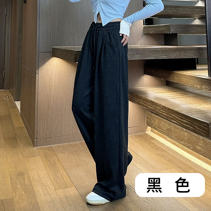 Glutinous rice pocket pants black