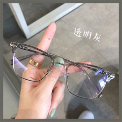 Same style as on Xiaohongshu: Women's round-face slimming myopia glasses frames—can be customized with prescription lenses; trendy, no-makeup look-ready eyewear frame in Korean style for men.