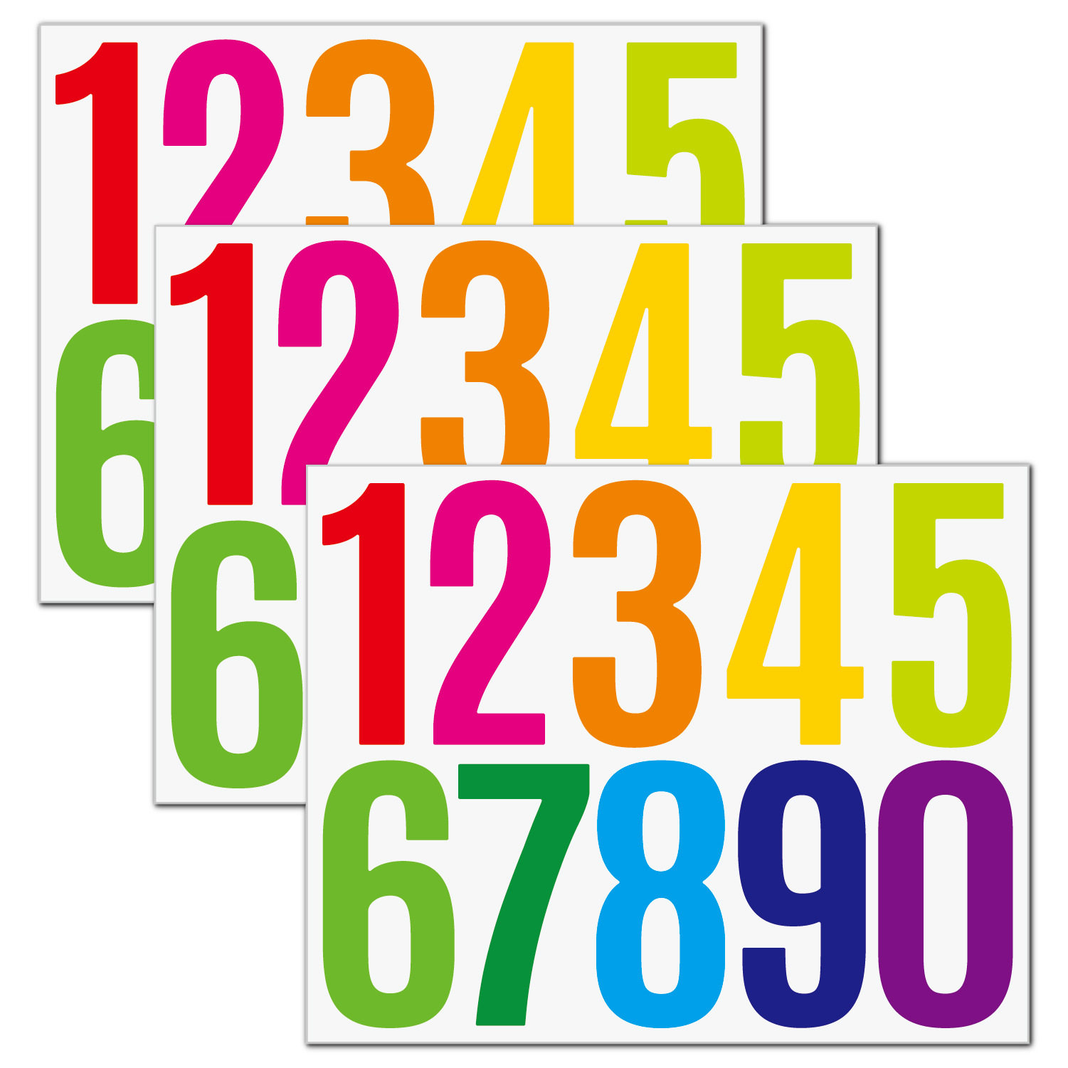 3 inch number 0-9 [color] 3 sheets/set P126