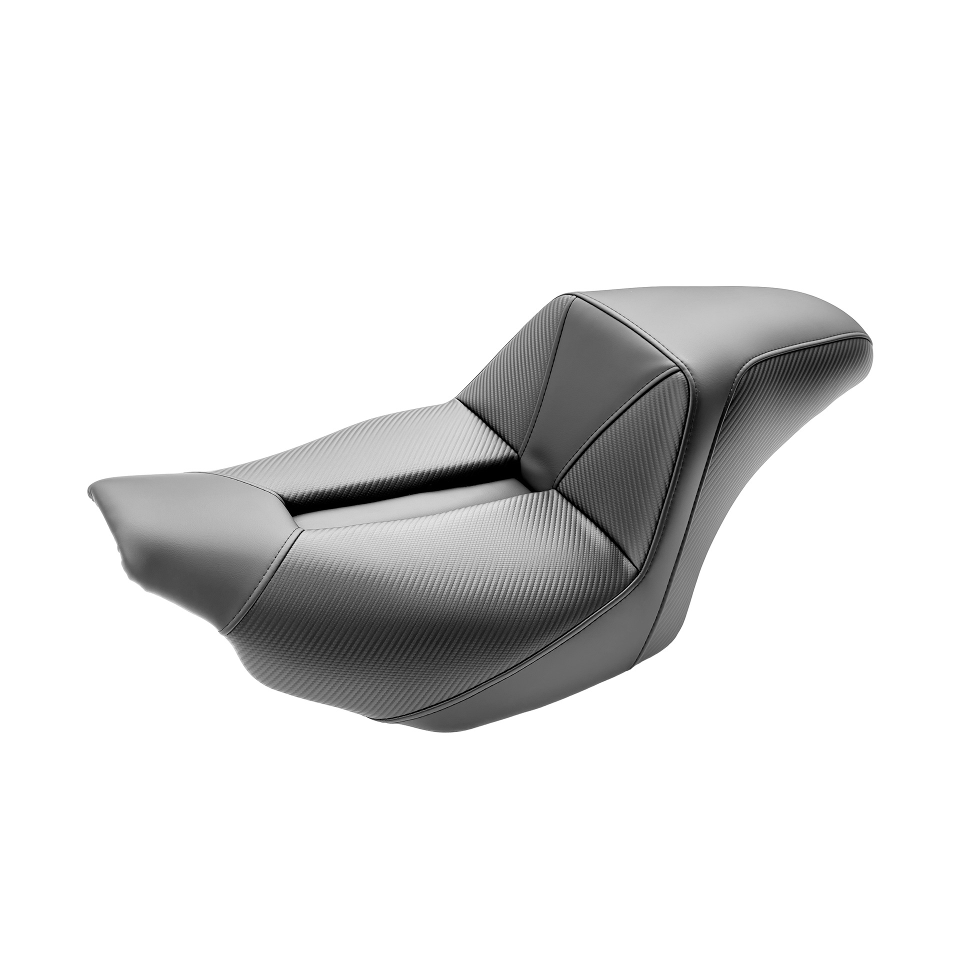 Suitable for Harley 08-26 Touring, High-Performance Step Seat Cushion, Carbon Fiber Leather, Contains Gel