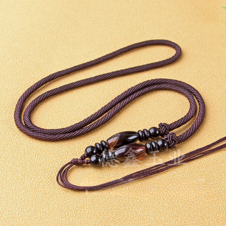 Cordón colgante al por mayor cordón de cuello multicolor jade ágata cordón tejido ajustable cordón de collar más cuentas de jade