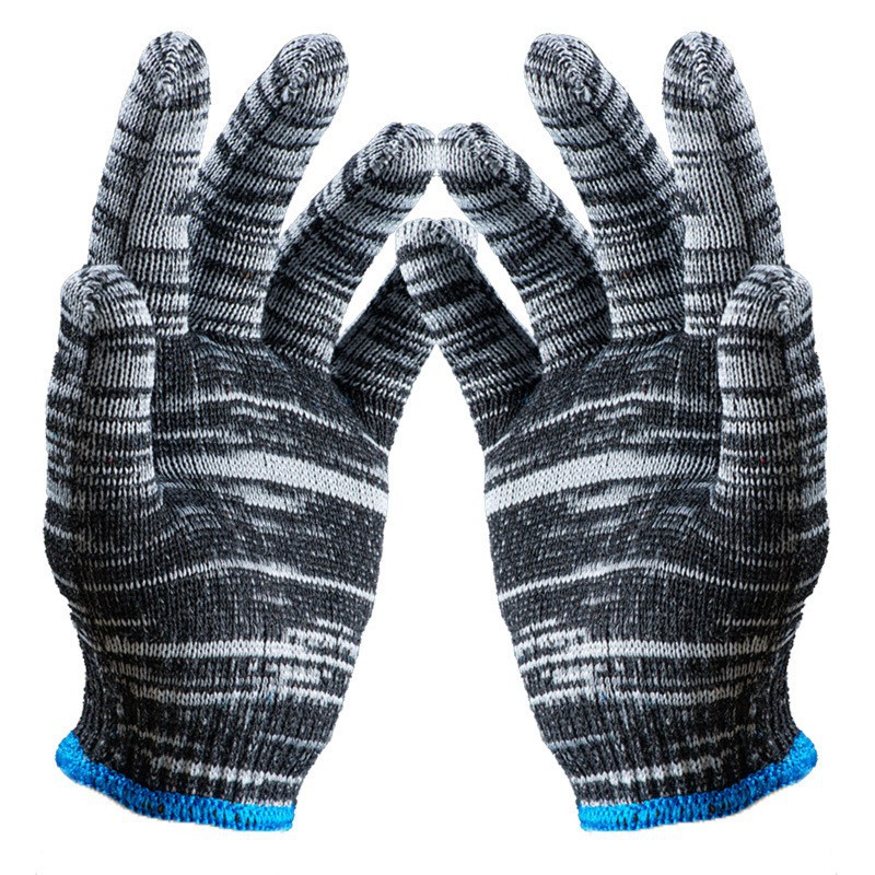 工作耐磨耐用防滑尼龙手套男工地干活加长劳动加厚工人劳保线纯HB