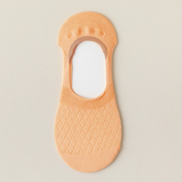 Diamond mesh invisible women's socks [orange]