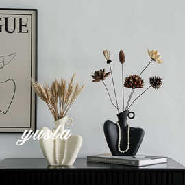 跨境新房插干花瓶树脂大号软装饰品摆件花器客厅茶几餐厅桌面玄关