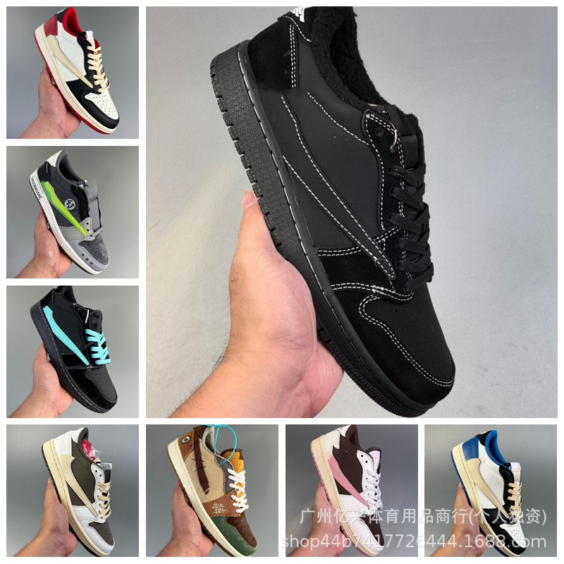 Putian aj1 로우 탑 라이트닝 바브 블랙 워리어 후지와라 히로시 스니커즈 남성 농구화 남성 퓨어 오리지널 스니커즈