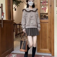 秋冬学院风盐系甜美超仙穿搭韩版小个子针织毛衣百褶裙两件套装女