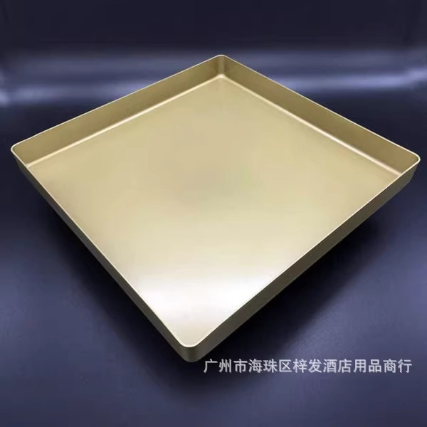 Luxury Gold Aluminum Alloy Square Baking Pan Mold, Non-Stick Gold Color, 28*28cm, Baking Tool