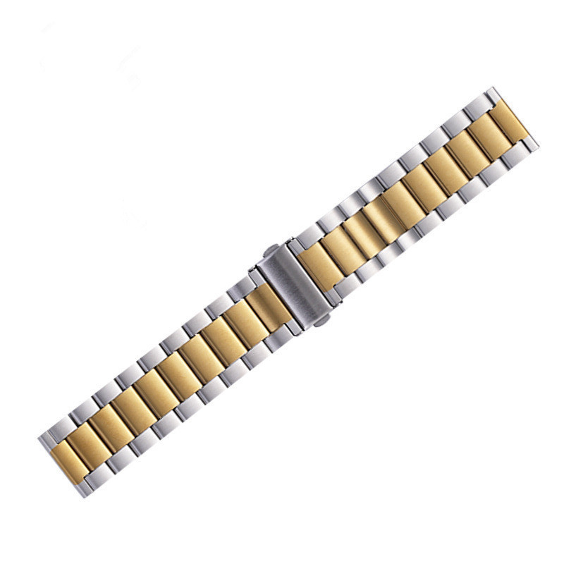 Three-bead heart-gold between silver