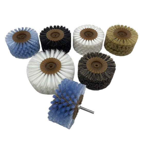 Electric brush head boar bristle nano DuPont multi-specification brush head bodhi walnut polishing 2 rows of tool brushes