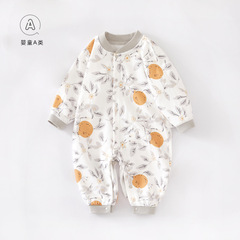 Baby clothes, pure cotton innerwear for boys and girls, one-piece body suit for 1-18 months infants, autumn closed crotch, crawling suit