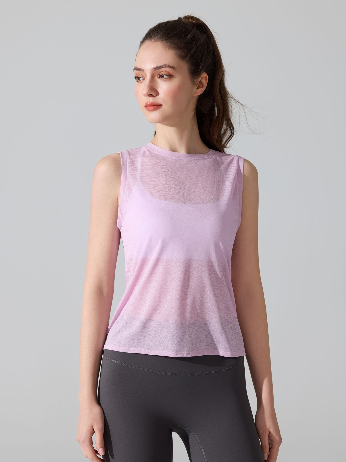 Camisa deportiva transfronteriza ligera y transpirable, chaleco de correr de Pilates, chaleco de yoga de acondicionamiento de verano para mujeres