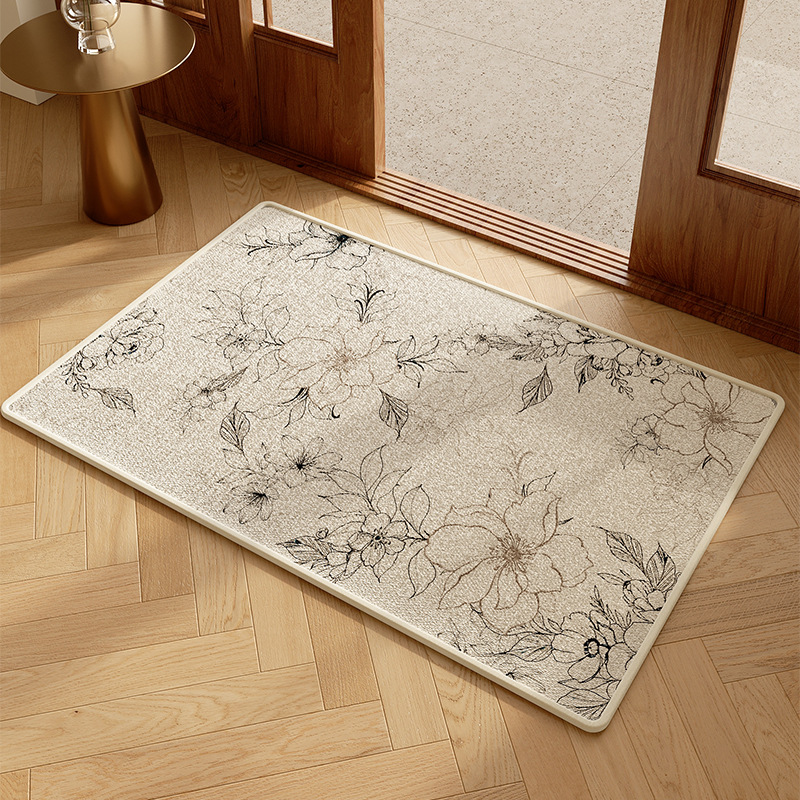 검정색과 회색 점차 꽃 [미끄럼 방지/내마모성/먼지 제거]