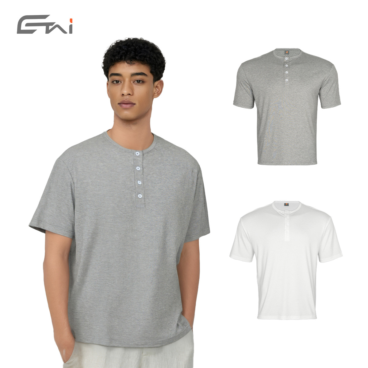 ETAI hombre de verano hombre estilo suelto camisa de manga corta estilo japonés casual simple botón camisa de cuello redondo