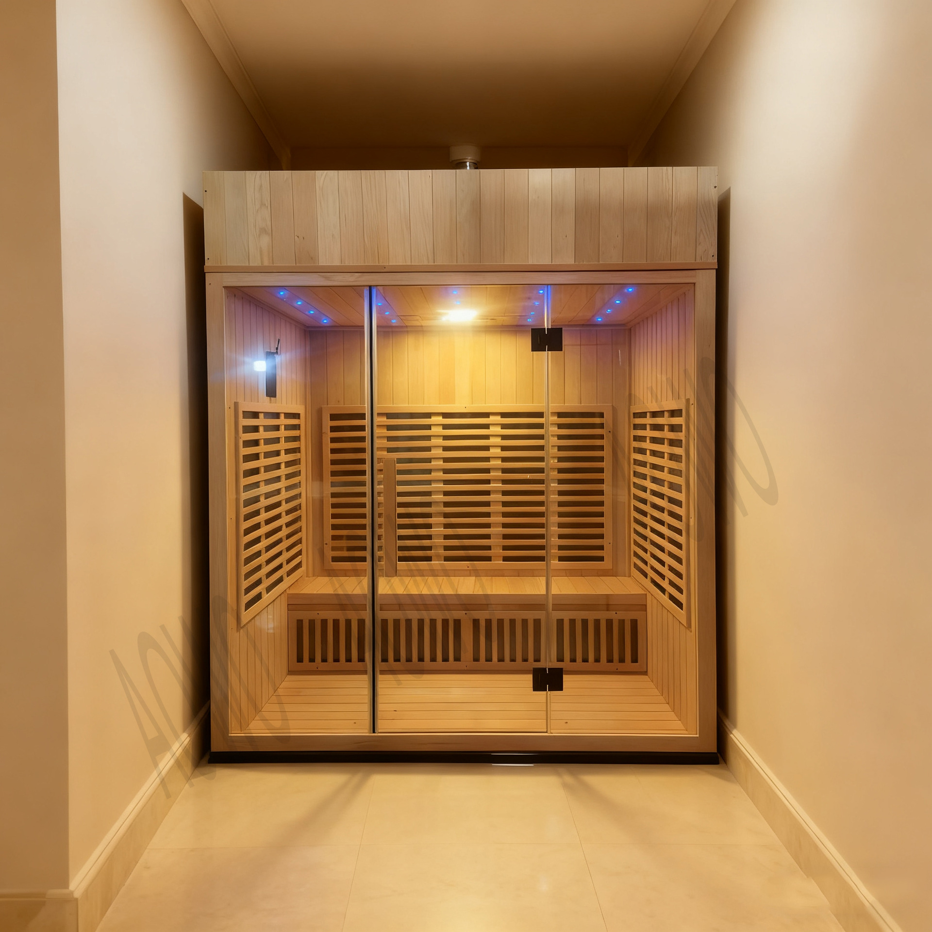 Sauna de sudor de salud, sauna de piedra seca, sauna de piedra volcánica de sudor húmedo, teco de pino blanco, madera de cedro, sauna doméstica