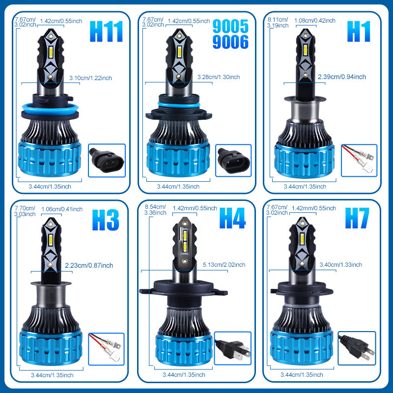 Cross-Border New H7Led Car Headlight Modification Accessories H4H119005 High Power Car Led Headlight