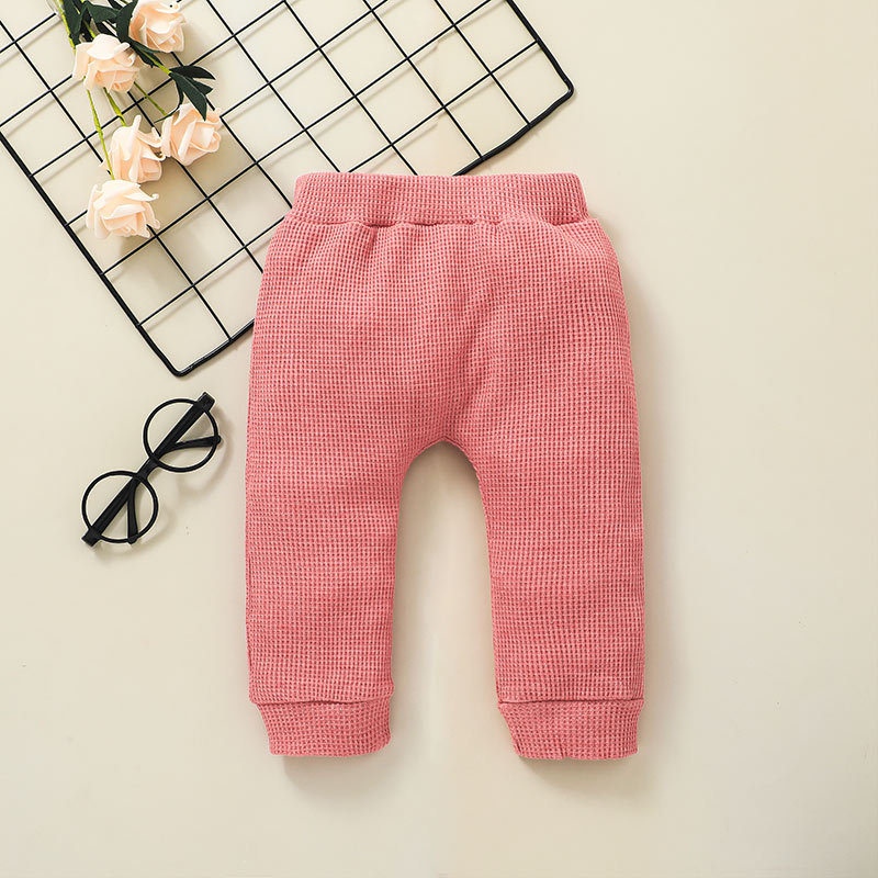 Children's Round Neck Solid Color Jacket Trousers Two-piece Set Wholesale Nihaojewelry display picture 7