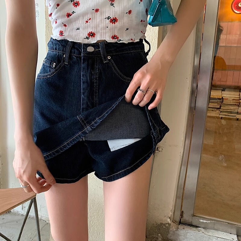 2025 New Summer plus size Pear-shaped Figure Denim Shorts Women's Slimming Anti-walking Skirt High Waist A- line Skirt 2025 New Summer plus size Pear-shaped Figure Denim Shorts Women's Slimming Anti-walking Skirt High Waist A- line Skirt