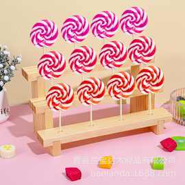 木制棒棒糖收纳架桌面水果串置物架实木阶梯式糖葫芦置物架