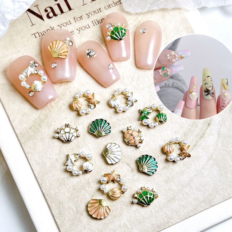 Japanese Forest Starfish Shell Enamel Oil Drop Ocean Pearl Nail Art Jewelry Nail Diamond Alloy Pearl Accessories