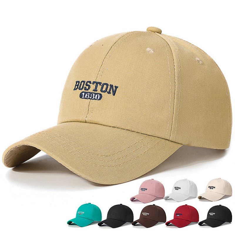 New Polyester-Cotton Baseball Cap with Letter Embroidery, Sunshade Hat, Simple and Versatile, Makes the Face Look Smaller, Unisex, Cross-Border