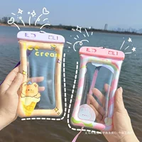 Новая сенсорная водонепроницаемая сумка для мобильного телефона для плавания универсальная с мультяшным фотографическим шнурком для герметичного погружения