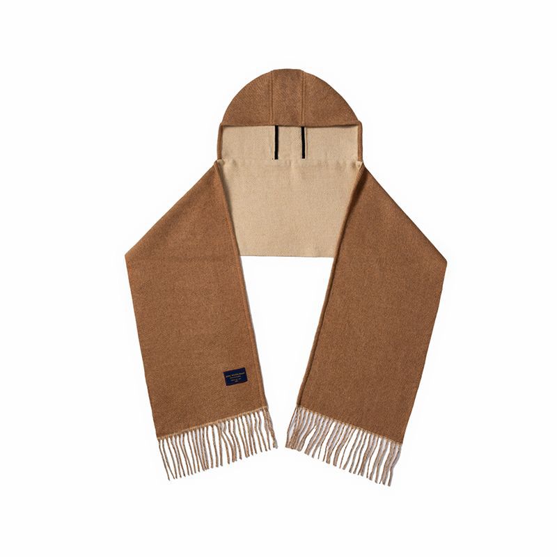 Capa de lana con capucha de doble cara nueva bufanda de todo fósforo para mujer otoño e invierno de alta gama babero de invierno chal simple al por mayor