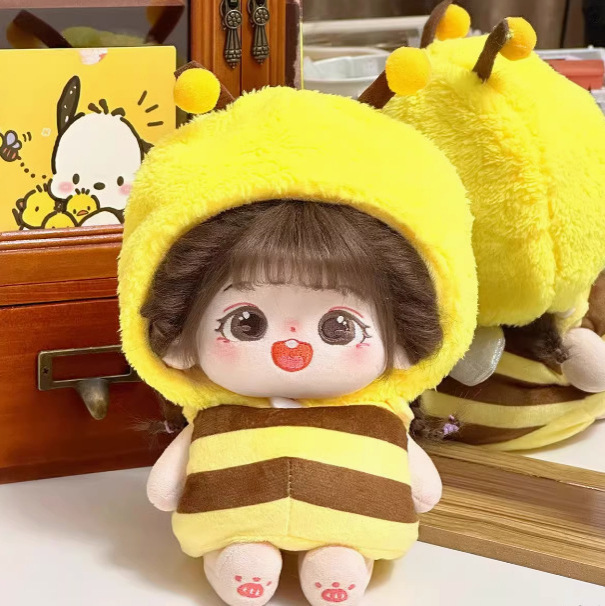 20cm Little Bee Baby Clothes Cotton Clothes Doll Stuffed Cute Doll Dress up Attribute Set Little Bee Accessories