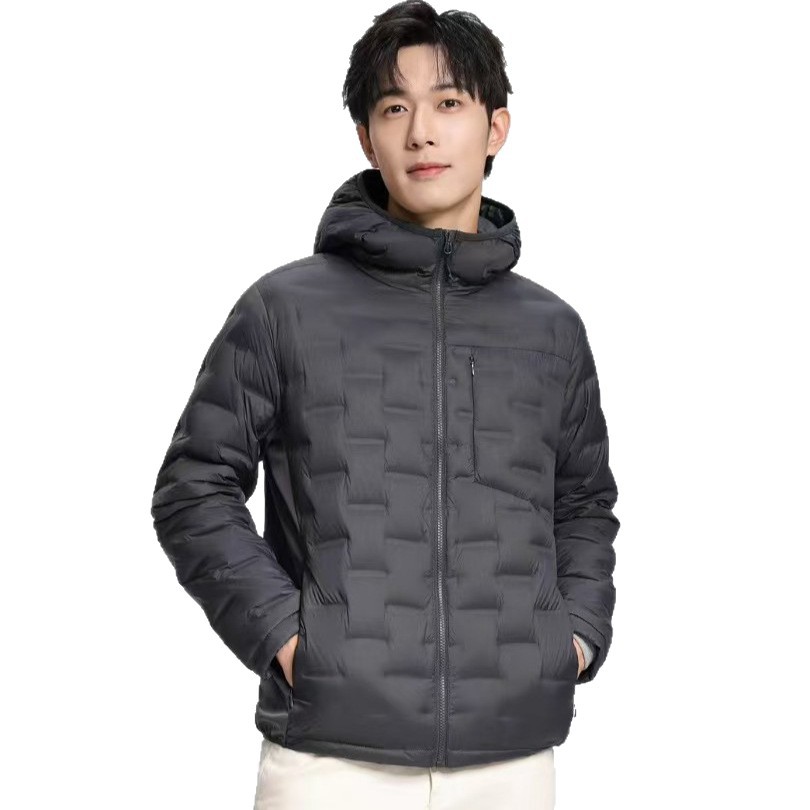 남성 경량 덕다운 후드 패딩 데일리 숏 점퍼
