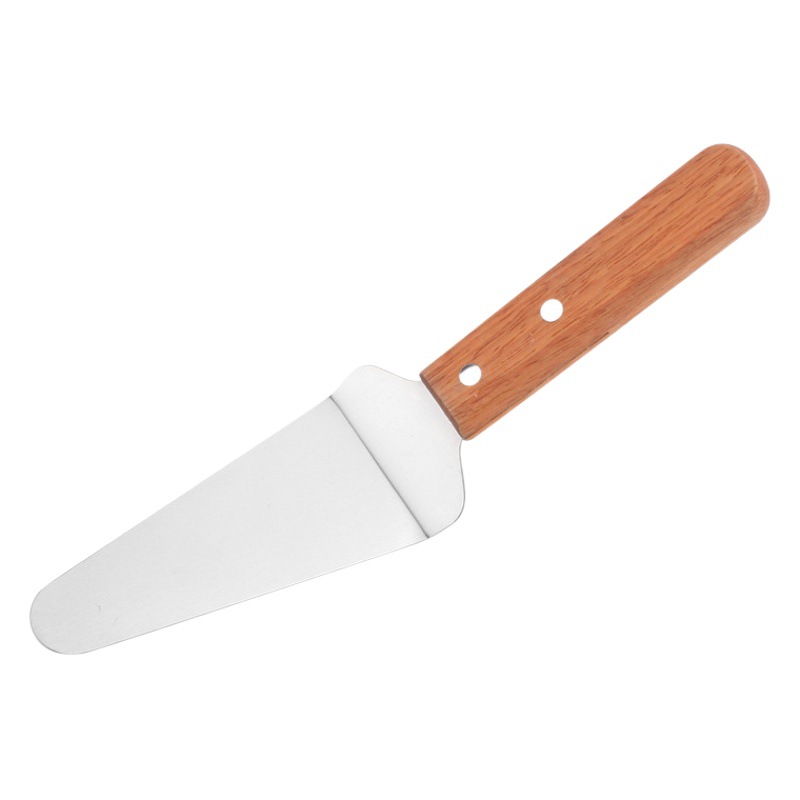 Triangle shovel cake shovel knife factory spot wooden handle stainless steel cake knife pizza shovel cheese shovel baking tools
