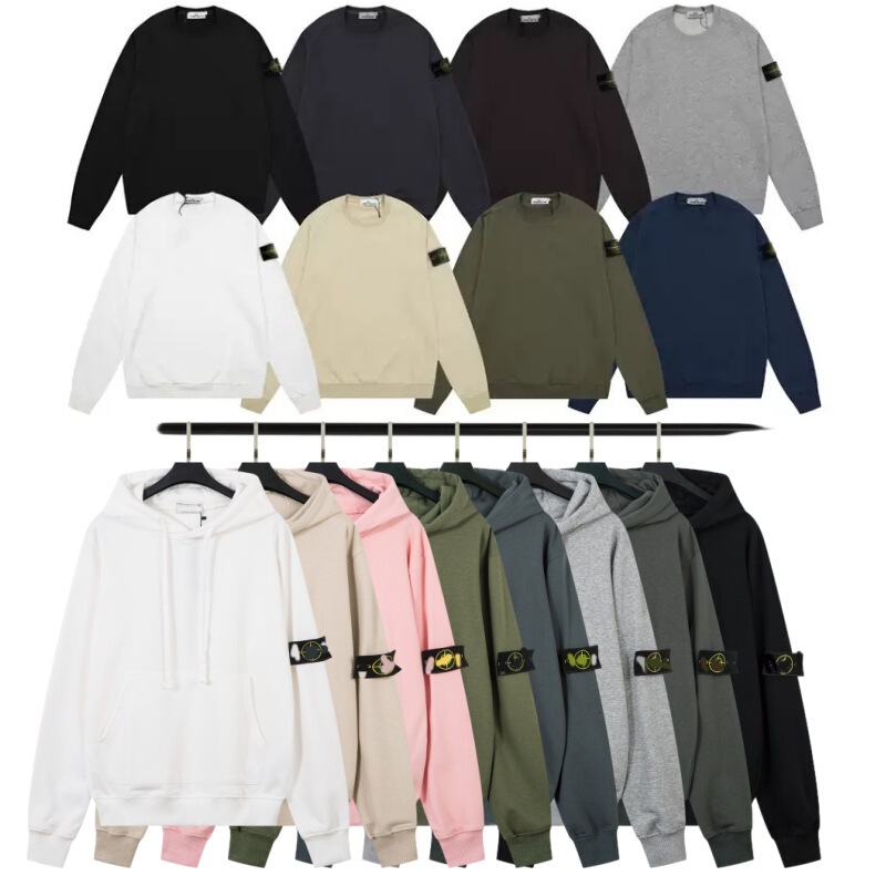Cross-Border Classic Stone Stone Round Neck Micro-Badge Long-Sleeved Casual Sweatshirt Island Men and Women Same Style Couple Correct Version Cross-Border Classic Stone Stone Round Neck Micro-Badge Long-Sleeved Casual Sweatshirt Island Men and Women Same Style Couple Correct Version