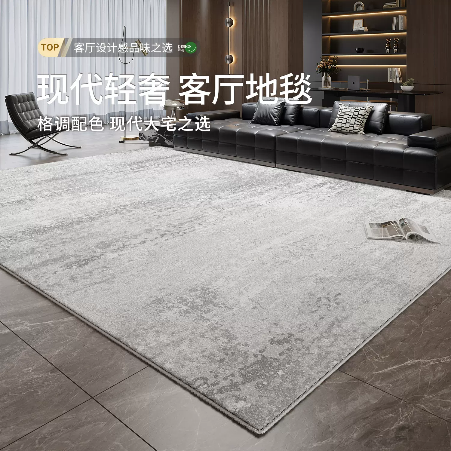 地毯客厅轻奢高级感新款极简沙发茶几欧式卧室免打理可擦家用地垫