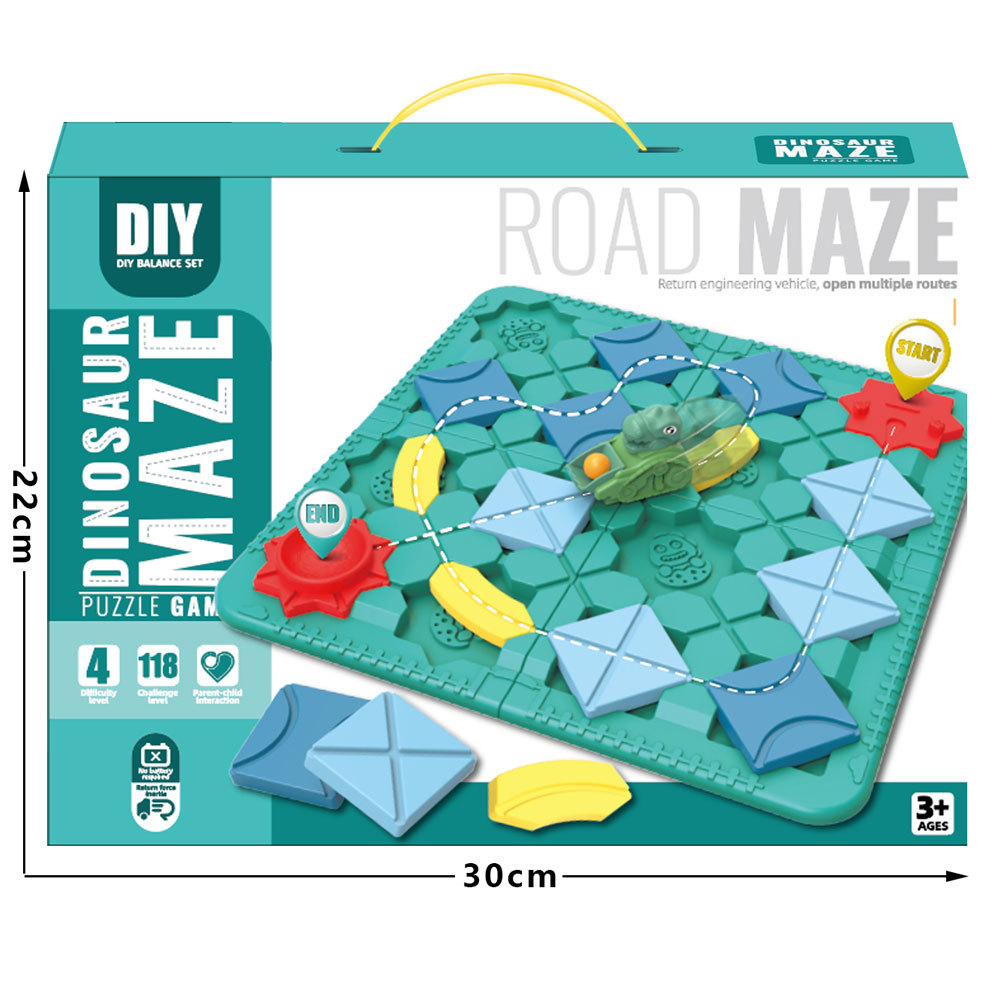Educación Temprana DE LOS NIÑOS inteligencia DIY montado dinosaurio carretera construcción pista laberinto juguete ciencia y educación tallo Tire hacia atrás 118 pasar