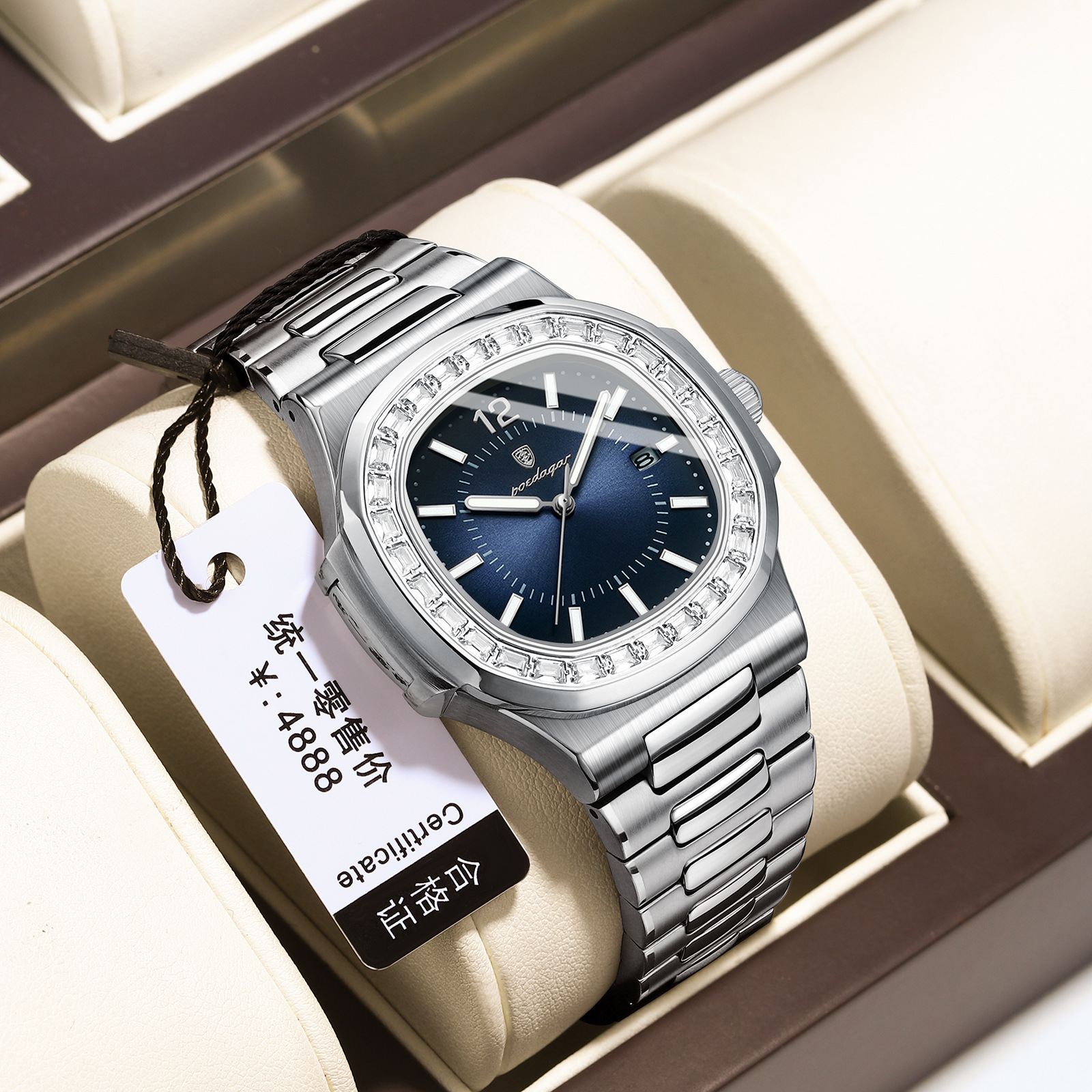 Marca Suiza reloj de lujo para hombre nuevo reloj de cuarzo de moda ultrafino transmisión en vivo Comercio exterior popular entrega de una pieza