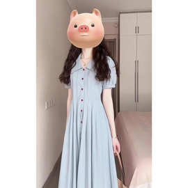 哺乳衣夏季新款时尚小清新减龄学院风气质收腰外出喂奶连衣裙潮