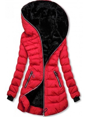 AliExpress Amazon chaqueta de algodón de terciopelo de manga larga con capucha chaqueta de invierno con cremallera de longitud media 9988 # Venta caliente transfronteriza