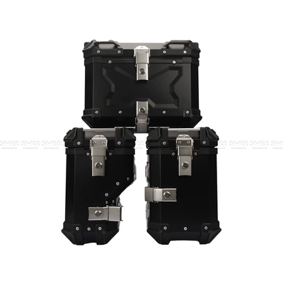 Motorcycle trunk: trunk aluminum alloy - 45l35l-three-boxes-of-left-hide-black
