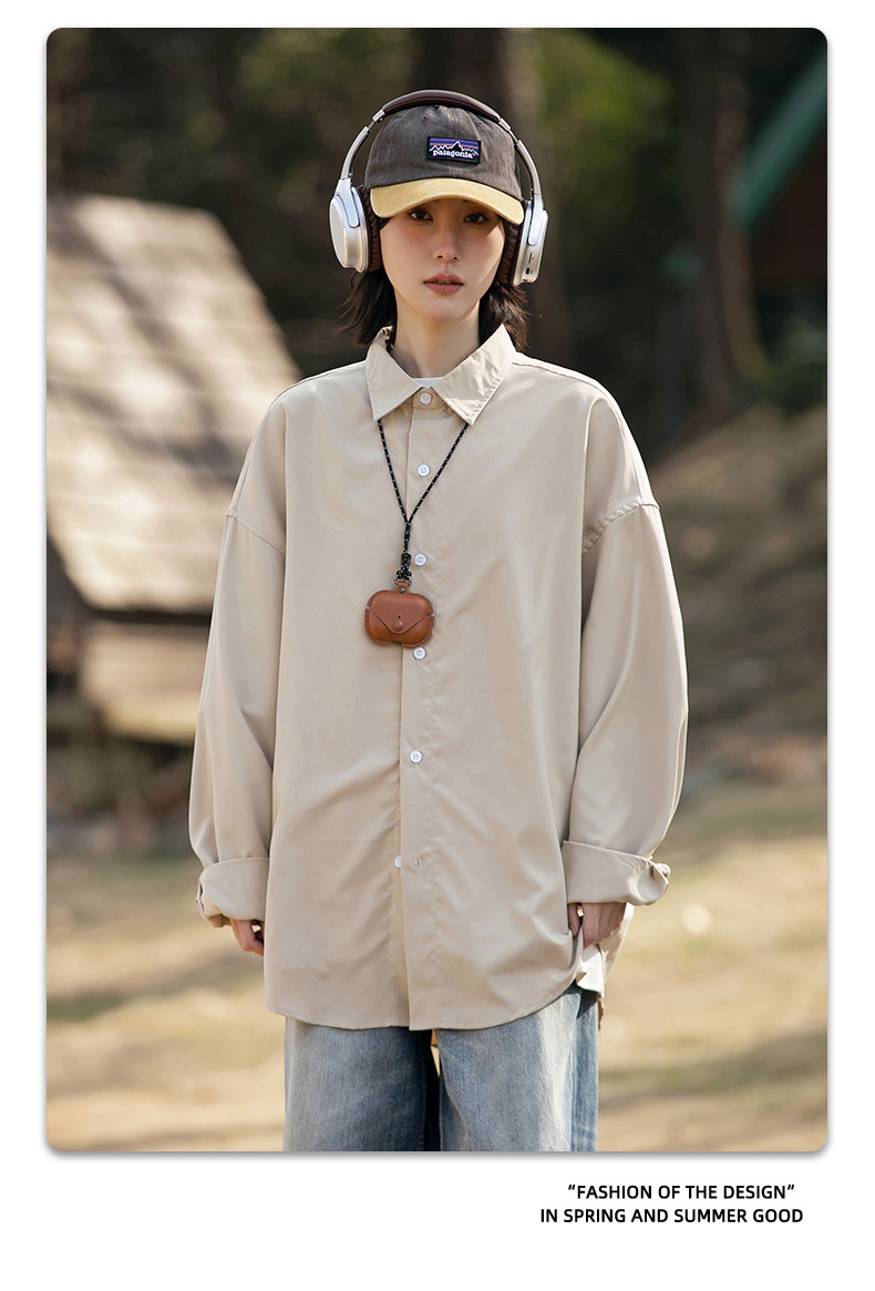 Goryeo silk drape long sleeved shirt 2024 spring/summer new texture trendy brand loose top jacket for men_voghion.com