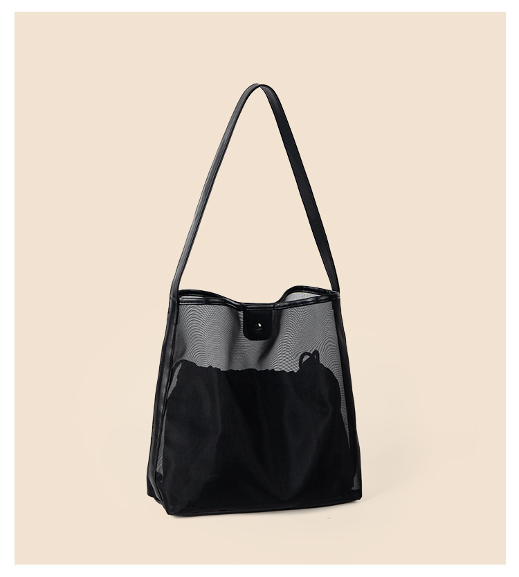 Nuova borsa a tracolla da viaggio autunno inverno con secchiello grande capacità in rete scavata per donna, stile di alta qualità e di nicchia_voghion.com