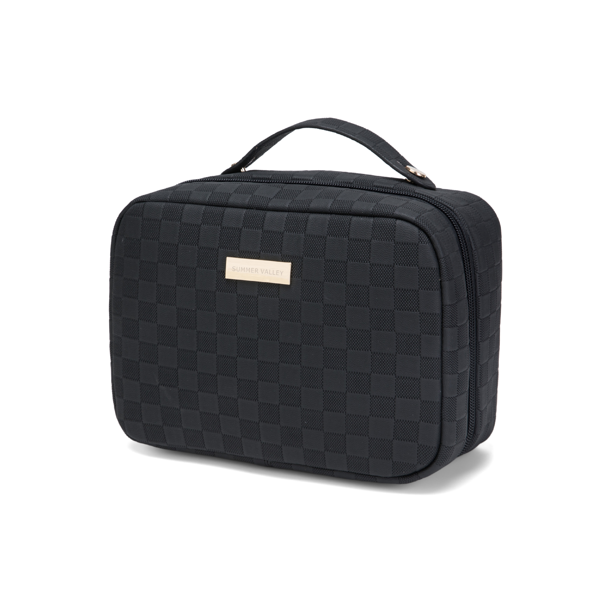 2023 nueva caja cuadrada pequeña bolsa de cosméticos bolsa de almacenamiento de cosméticos de doble capa de gran capacidad bolsa de almacenamiento de lavado de viaje portátil