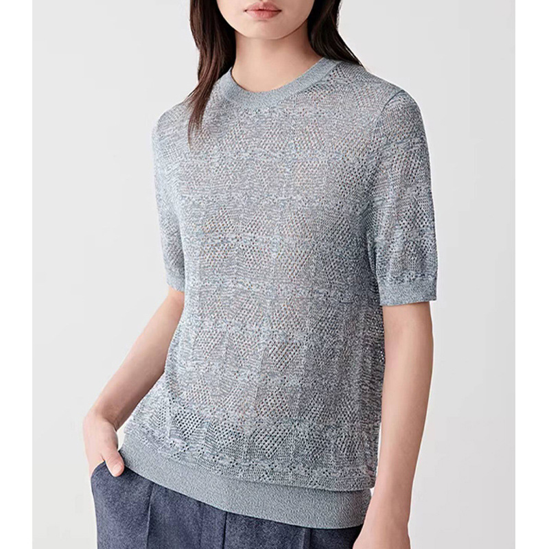 【Special Order】Hollow-Out Short-Sleeve T-Shirt for Women, Summer 2026 New Design, Unique and Very Attractive Knit Top 【Special Order】Hollow-Out Short-Sleeve T-Shirt for Women, Summer 2026 New Design, Unique and Very Attractive Knit Top
