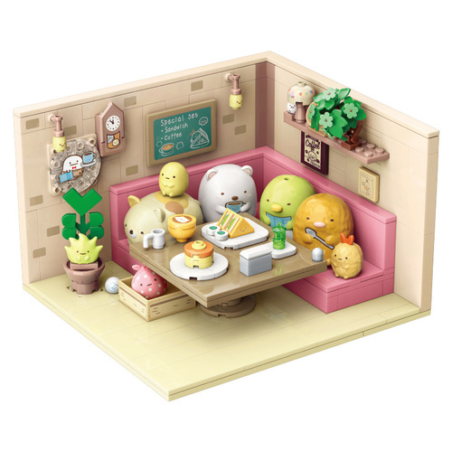 Enlightenment corner biological scene building blocks boys and girls trendy play ornaments assembled educational children's toys 77015 bento