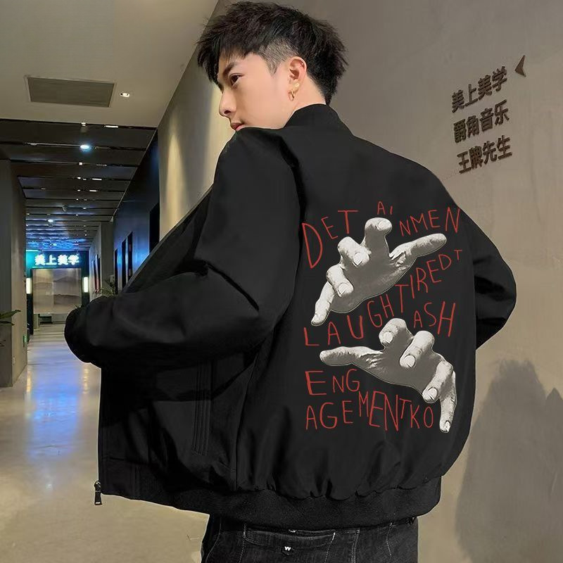 Loose Jacket Baseball Uniform High Street Letter Print Bomber Jacket for Men and Women Couples American Retro New Style