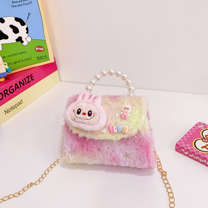 Otoño e invierno nuevos bolsos para niños lindos bolsos de piel de felpa accesorios bolsos de princesa celebridades de Internet bolsos de moda para niñas