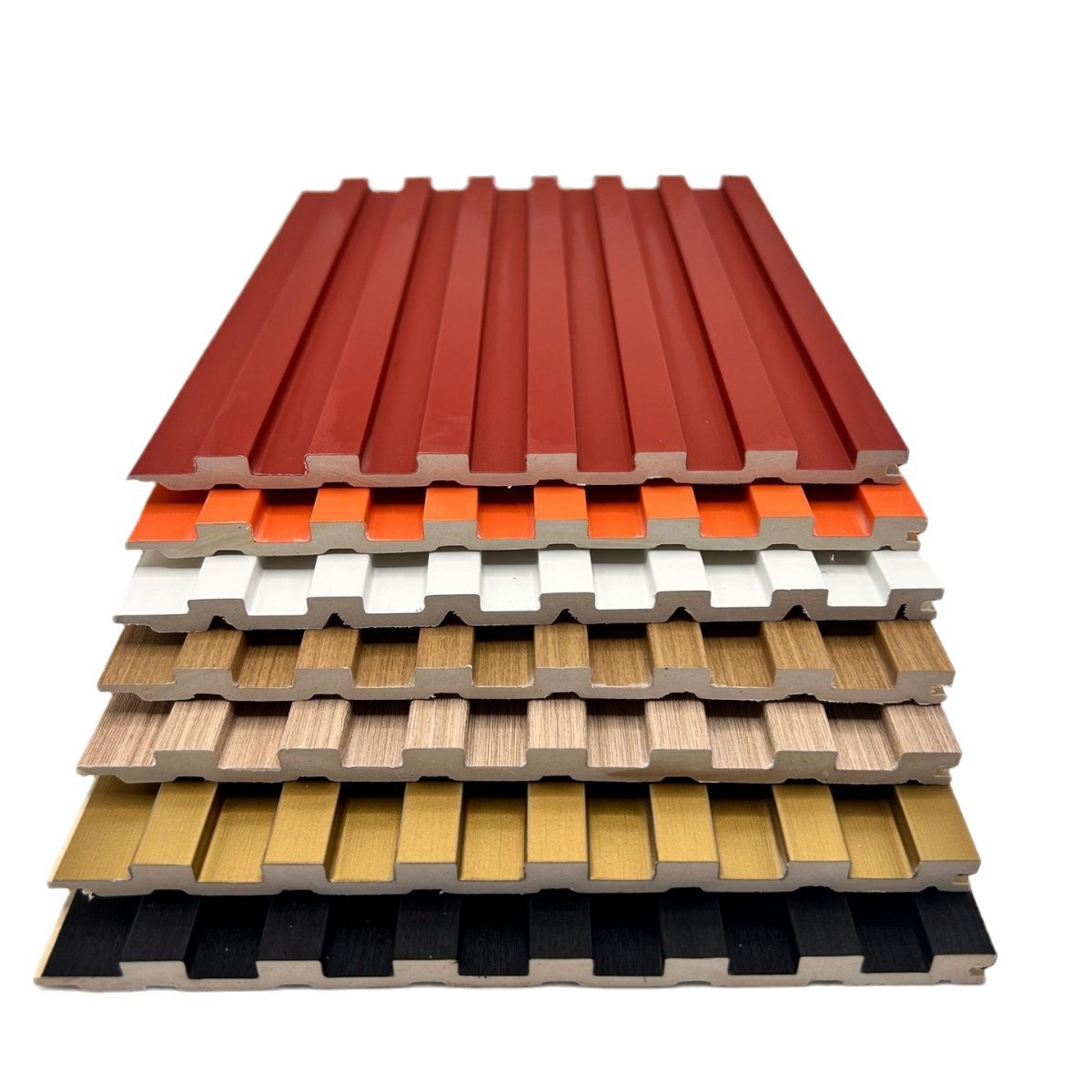 Fabricantes transfronterizos de fibra de bambú y madera sólida pequeña rejilla de madera ecológica panel de pared de PVC pared de fondo techo red de rejilla roja
