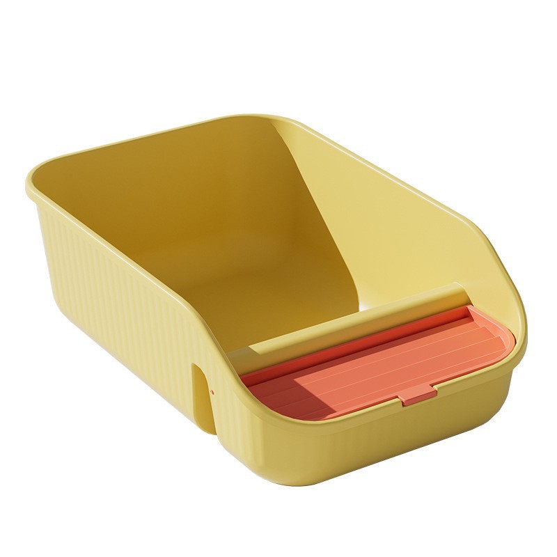 Tazón de arena para gatos de gran tamaño semicerrada para evitar salpicaduras externas, inodoro para gatos