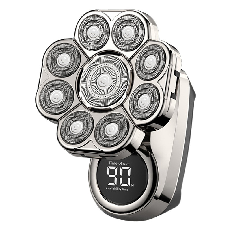 Como nueva máquina eléctrica de cabeza óptica afeitadora de cabeza óptica maquinilla de afeitar lavado maquinilla de afeitar nueve cuchillo cabeza inteligente