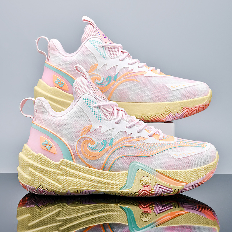 Zapatillas de baloncesto de pato mandarín de combate real resistentes a la absorción de impactos para jóvenes, hombres y mujeres, estudiantes casuales, zapatos deportivos para correr antideslizantes de suela gruesa, marea