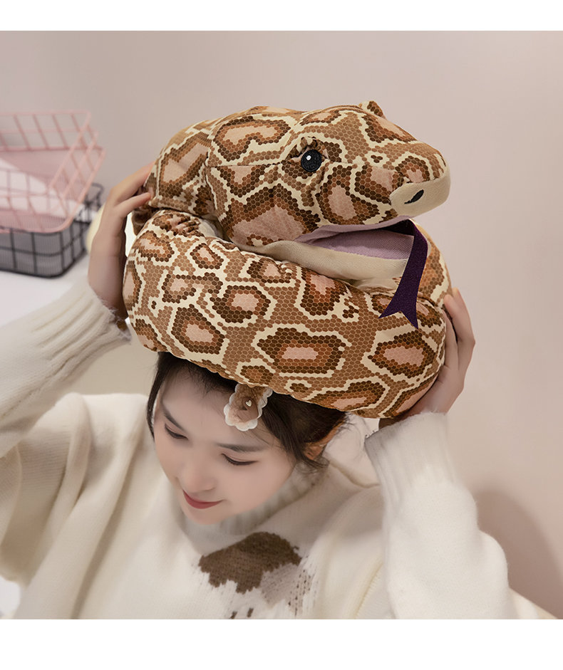 Simulation Python Doll Plush Toy Snake Pillow Cushion Horrifying Scary Rag Doll Funny Tricky Gift Female
