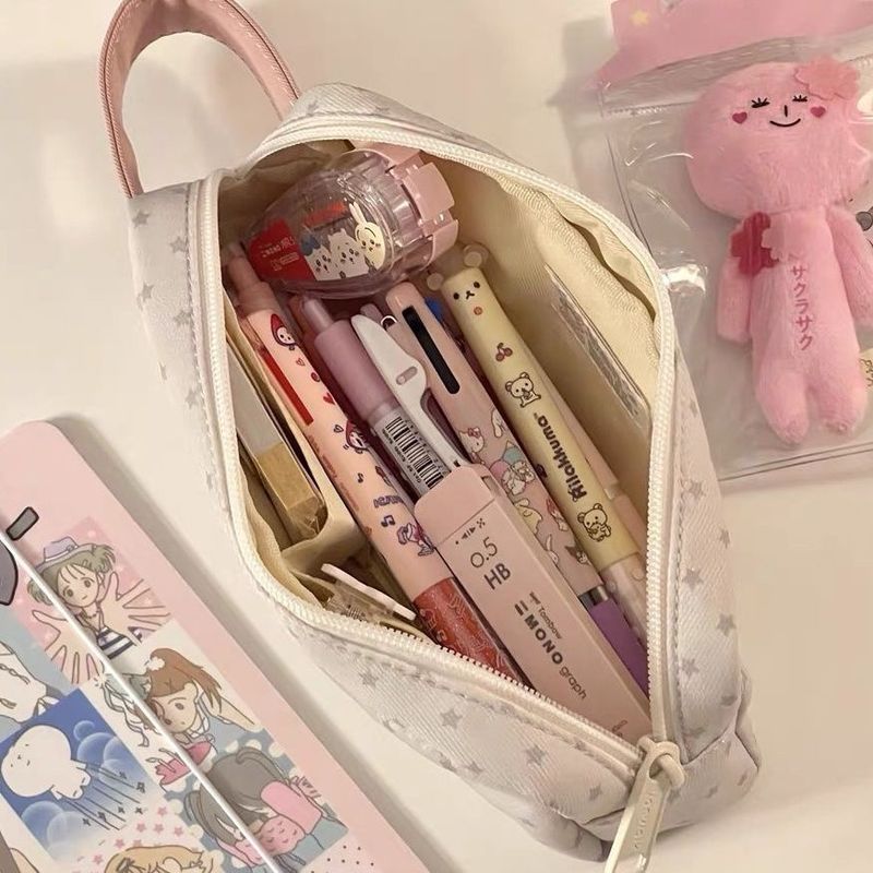大容量かわいい鉛筆ケースイン化粧ポーチ学生文具漫画シンプルな文具箱収納袋収納ボックス|undefined