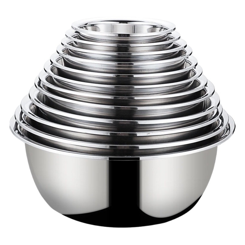 De acero inoxidable de estilo europeo gran reverso condimento olla condimento cuenca de drenaje sopa cuenca redonda de lavado de verduras huevo lavado de arroz cuenca de la cocina